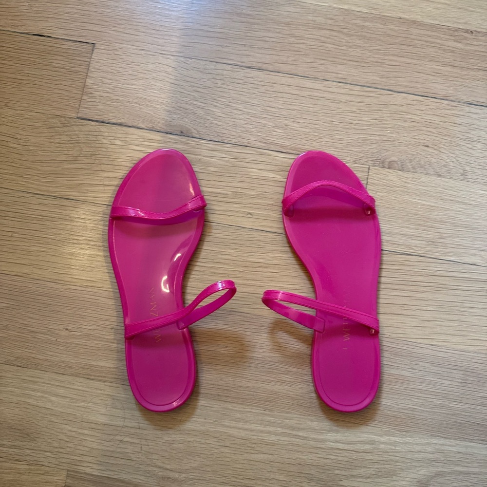Stuart Weitzman Sawyer Jelly Pink Sandals